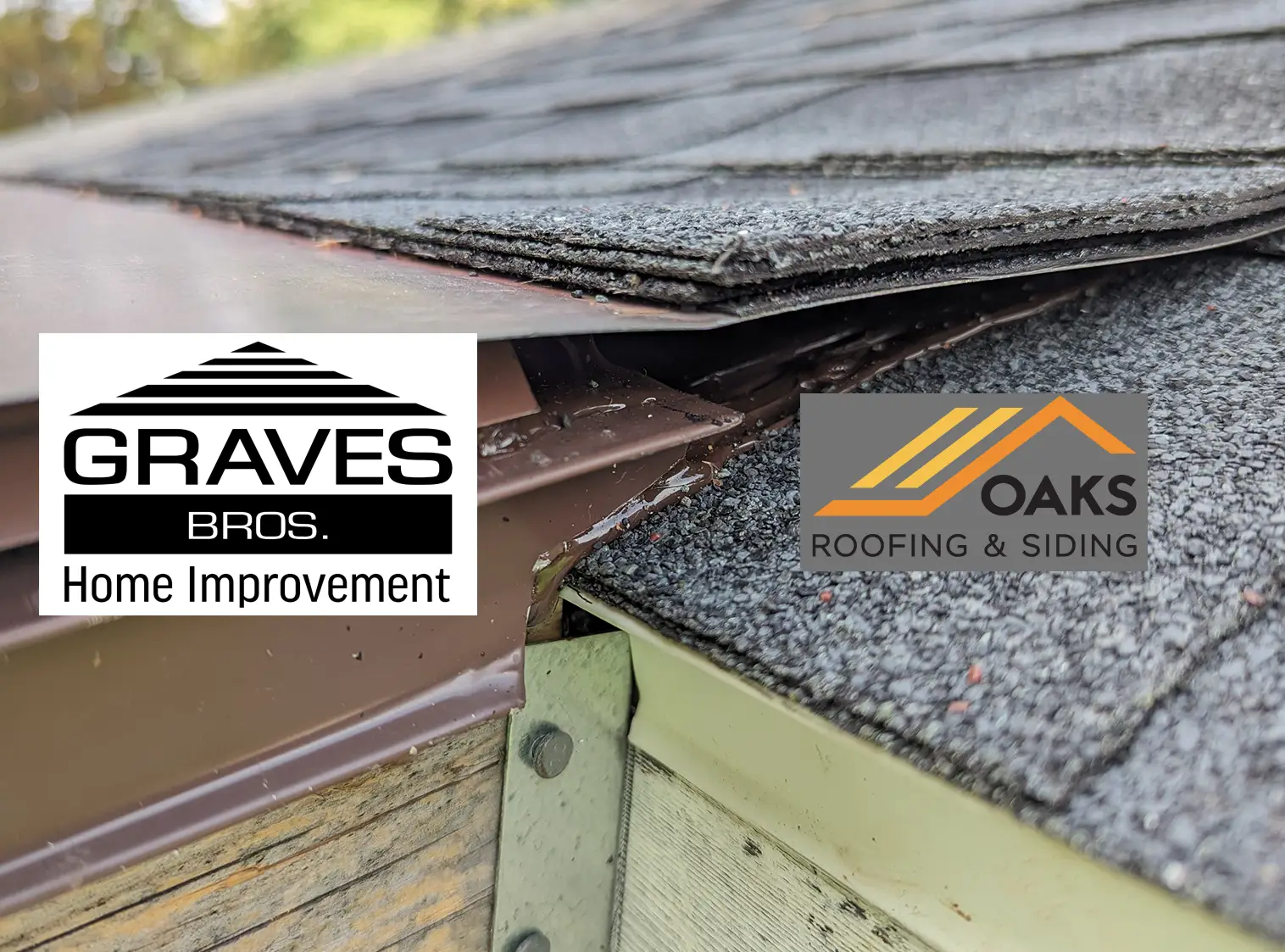 Hand sized hole left by Graves Brothers Home Improvement and Oaks Roofing and Siding